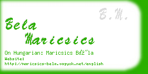 bela maricsics business card